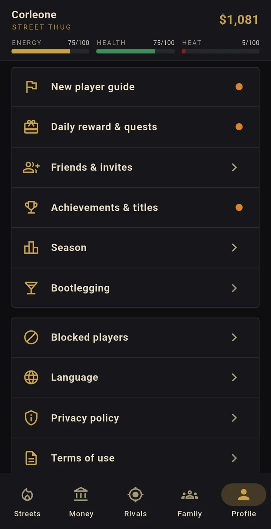 Daily rewards, quests, seasons